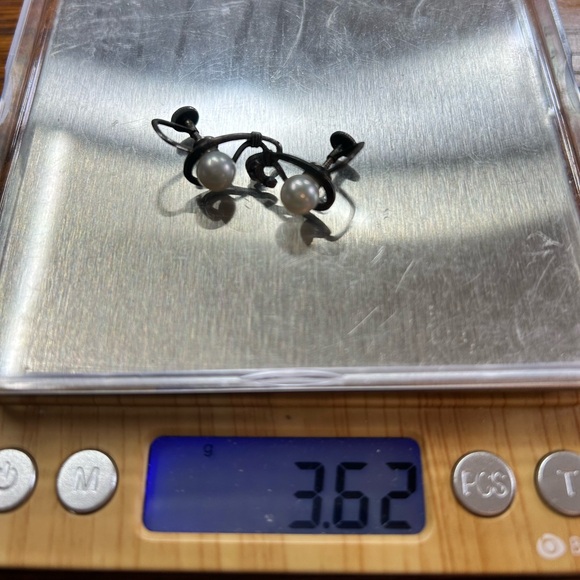 Vintage Mikimoto Akoya Pearl Screw-back Clip-On Earrings Sterling Silver 925 - Picture 10 of 10